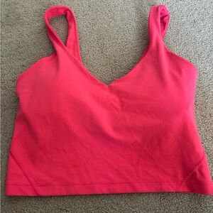 Bright Pink V-Neck Cropped Tank Top